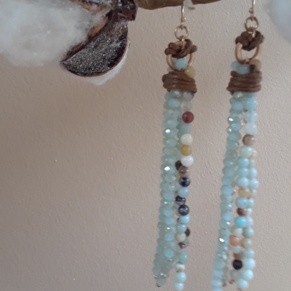 Jewelry - Marlyn Schiff Amazonite Beaded Tassel Drop Earring